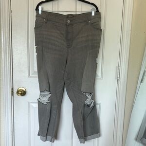 Torrid Charcoal Crop Boyfriend Jeans NWOT
